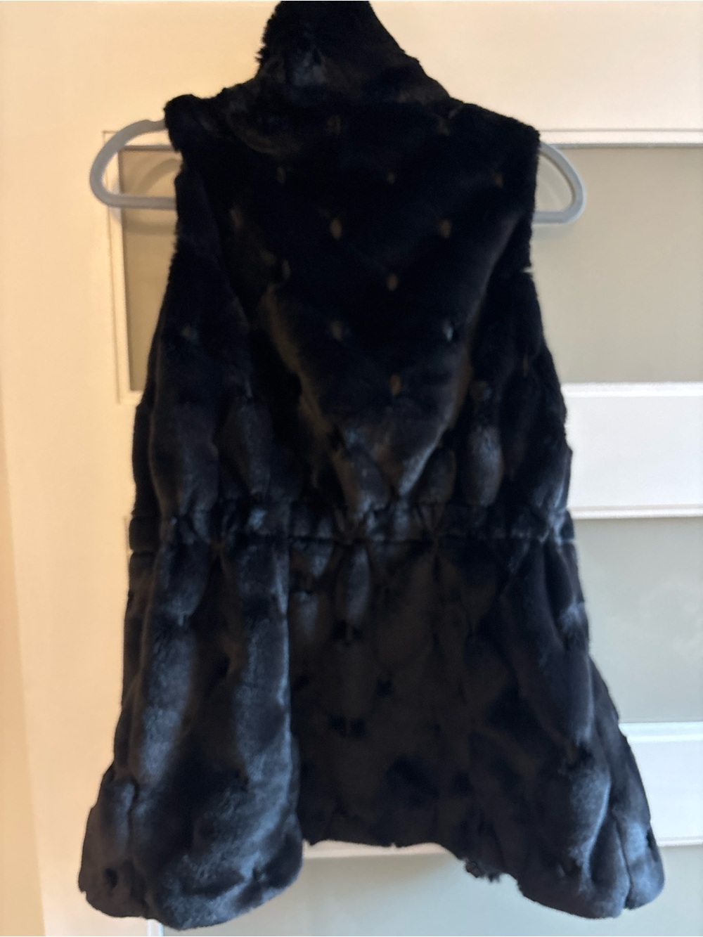 White House Black Market Black Faux Fur Vest Dress - Stylish Layering Piece